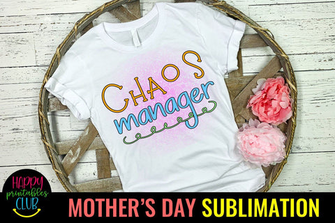 Chaos Manager- Mothers Day Sublimation -Mom Sublimation PNG Sublimation Happy Printables Club 