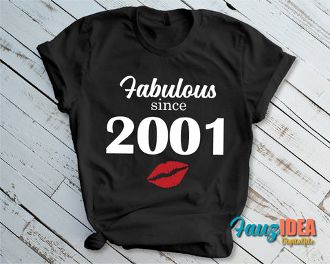 Chapter 20, Fabulous Since 2001, twenty, Fabulous Birthday, 20th, Kiss svg, 20 and Fabulous. Birthday, Kiss print, Sexy Birthday SVG Fauz 