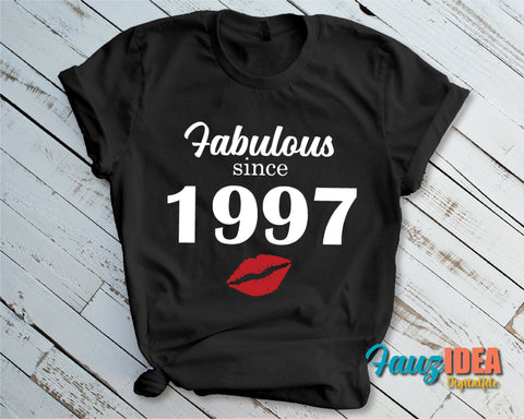 Chapter 24, Fabulous Since 1997, twenty-fourth, Fabulous Birthday, 24th, Kiss svg, 24 and Fabulous. Birthday, Kiss print, Sexy Birthday SVG Fauz 