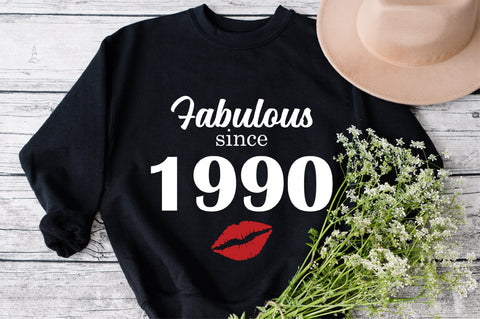 Chapter 33, Fabulous Since 1990, thirty-three, Fabulous Birthday, 33th, Kiss svg, 33 and Fabulous, Birthday, Kiss print, Sexy Birthday SVG Fauz 