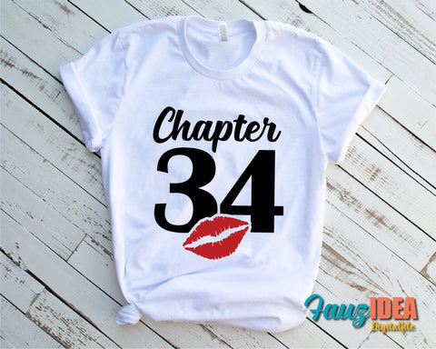 Chapter 34, Fabulous Since 1987, thirty-four, 34 th, Fabulous Birthday, Kiss svg, Kiss print, Sexy Birthday Svg file. SVG Fauz 