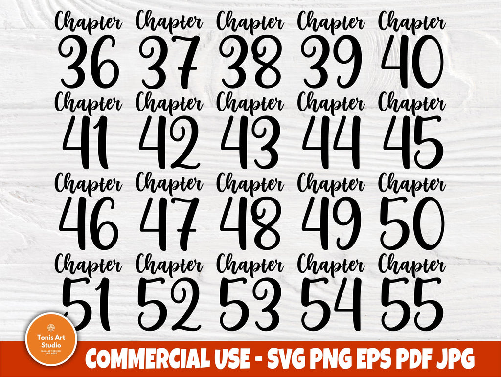 Chapter 36-55 Birthday SVG, 40th, 50th, Shirts Svg - So Fontsy