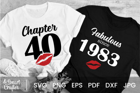 Chapter 40, Fabulous Since 1983, forty, Fabulous Birthday, 40th, Kiss svg, 40 and Fabulous, Birthday, Kiss print, Sexy Birthday SVG Fauz 
