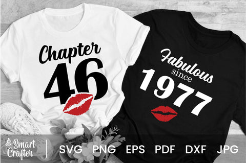 Chapter 46, Fabulous Since 1977, forty-six, Fabulous Birthday, 46th, Kiss svg, 46 and Fabulous, Birthday, Kiss print, Sexy Birthday SVG Fauz 