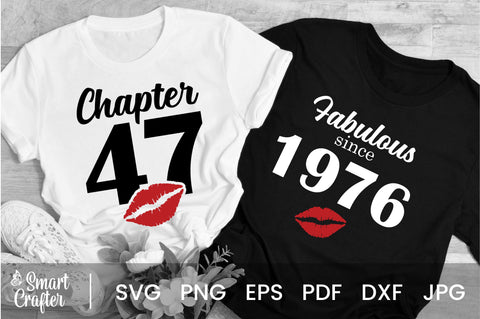 Chapter 47, Fabulous Since 1976, forty-seven, Fabulous Birthday, 47th, Kiss svg, 47 and Fabulous, Birthday, Kiss print, Sexy Birthday SVG Fauz 