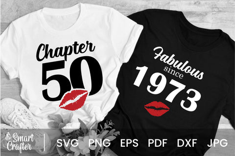 Chapter 50, Fabulous Since 1973, fifty, Fabulous Birthday, 50th, Kiss svg, 50 and Fabulous, Birthday, Kiss print, Sexy Birthday SVG Fauz 
