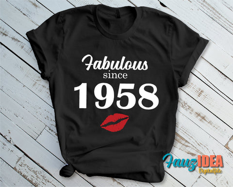 Chapter 63, Fabulous Since 1958, sixty-three, 63 th, Fabulous Birthday, Kiss svg, Kiss print, Sexy Birthday Svg file. SVG Fauz 