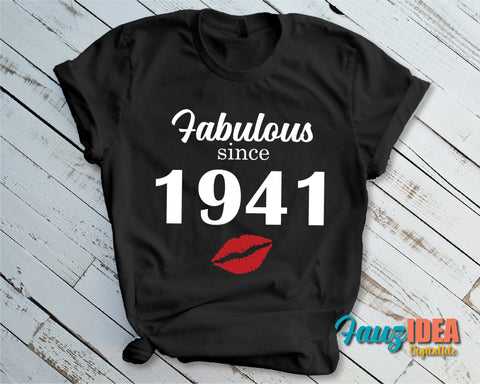 Chapter 80, Fabulous Since 1941, eighty, 80 th, Fabulous Birthday, Kiss svg, Kiss print, Sexy Birthday Svg file. SVG Fauz 