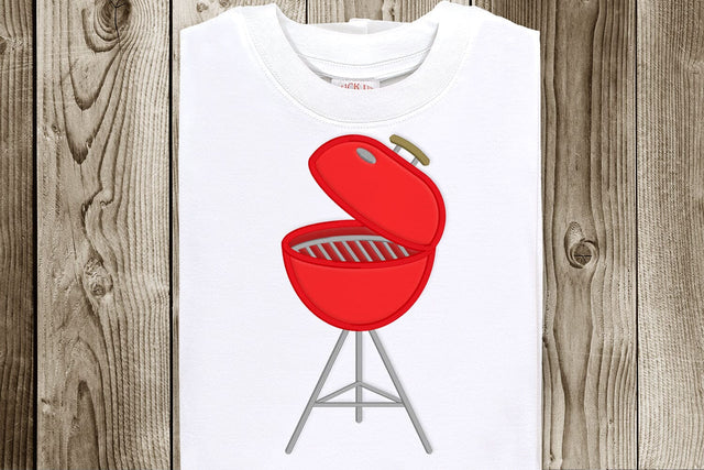 Charcoal BBQ Grill Applique Embroidery Embroidery/Applique DESIGNS Designed by Geeks 