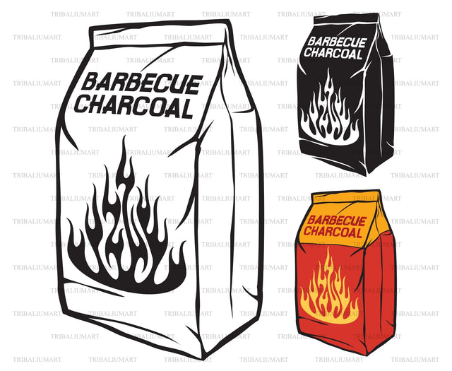 Charcoal packaging paper bag SVG TribaliumArtSF 