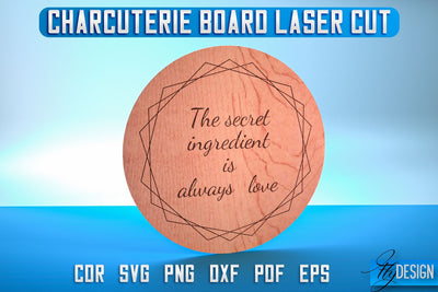 Charcuterie Board Laser Cut SVG | Home SVG Design | CNC Files SVG Fly Design 