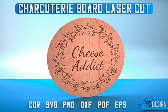 Charcuterie Board Laser Cut SVG | Home SVG Design | CNC Files SVG Fly Design 