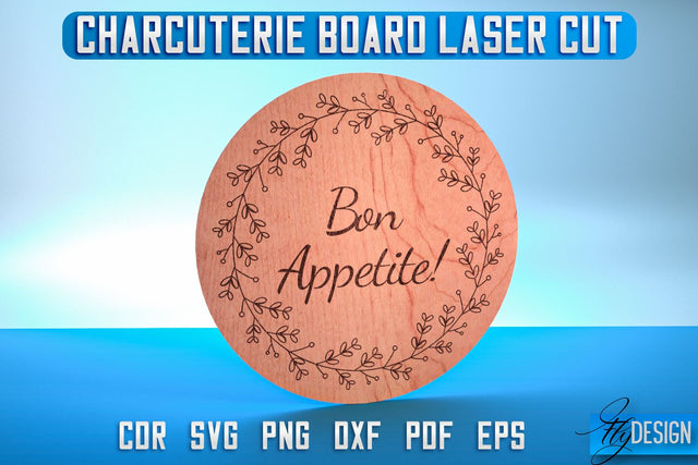 Charcuterie Board Laser Cut SVG | Home SVG Design | CNC Files SVG Fly Design 
