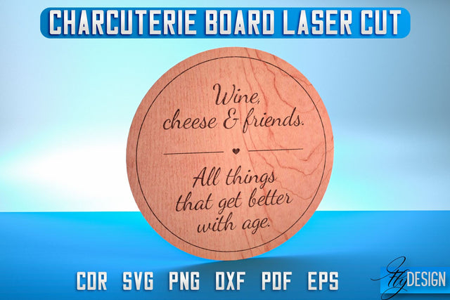Charcuterie Board Laser Cut SVG | Home SVG Design | CNC Files SVG Fly Design 