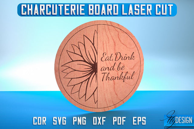 Charcuterie Board Laser Cut SVG | Home SVG Design | CNC Files SVG Fly Design 
