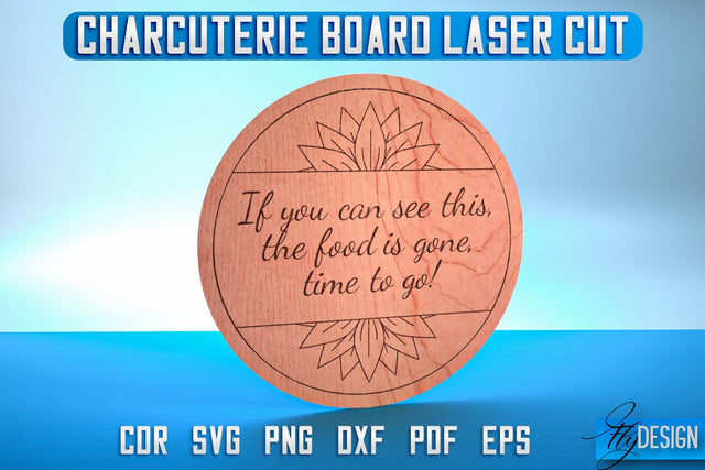 Charcuterie Board Laser Cut SVG | Home SVG Design | CNC Files SVG Fly Design 