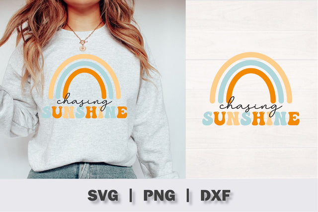 Chasing Sunshine Rainbow Retro SVG SVG Ollive Studio 