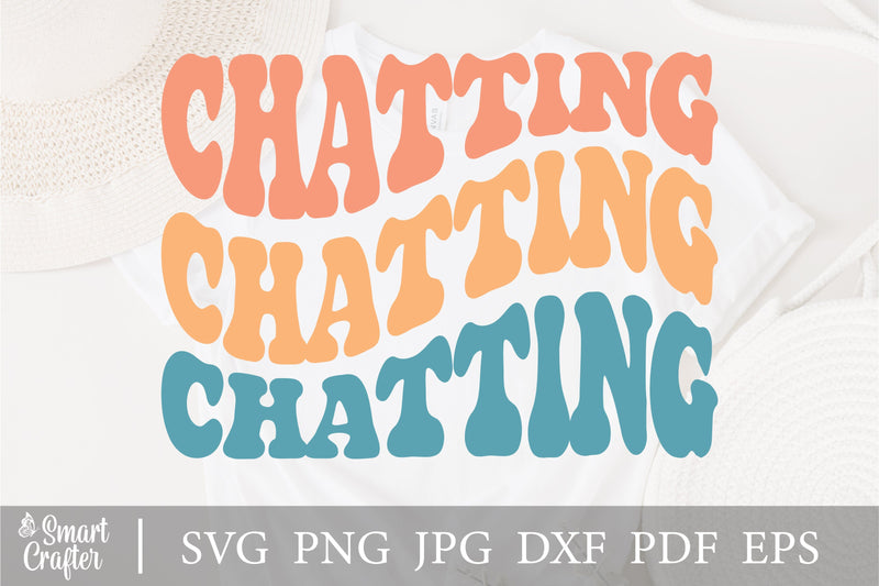 Chatting svg, wavy style svg, EPS PNG Cricut Instant Download SVG Fauz 