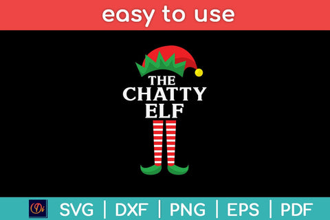 Chatty Elf Matching Family Group Christmas Svg File SVG Helal 