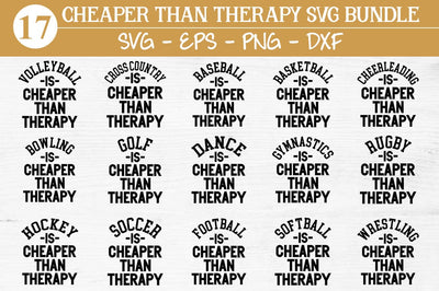 Cheaper Than Therapy Bundle Sports SVG Shirt Bundle SVG Svgcraft 