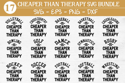 Cheaper Than Therapy Bundle Sports SVG Shirt Bundle SVG Svgcraft 