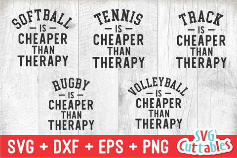 Cheaper Than Therapy svg Bundle - Shirt svg Bundle - Sports svg - svg - eps - dxf - Silhouette - Cricut Cut File - Digital Download SVG Svg Cuttables 