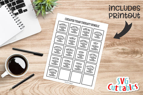 Cheaper Than Therapy svg Bundle - Shirt svg Bundle - Sports svg - svg - eps - dxf - Silhouette - Cricut Cut File - Digital Download SVG Svg Cuttables 