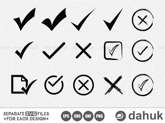 Check mark svg, Check mark Silhouette, eps, dxf, clipart, svg files, png, cricut,cut file SVG dahukdesign 