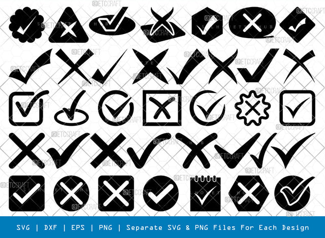 Check Mark SVG, Checklist Silhouette, Tick Mark Svg, Check Svg, Tick Svg, Check Box Svg, Cross Mark Svg, Check Mark Icons, Checklist Bundle SVG ETC Craft 