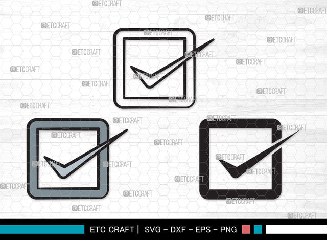 Check Mark SVG Cut File | Tick Mark Svg | Check Box Svg | Cross Mark Svg | Checkbox | Check Mark Clipart SVG ETC Craft 