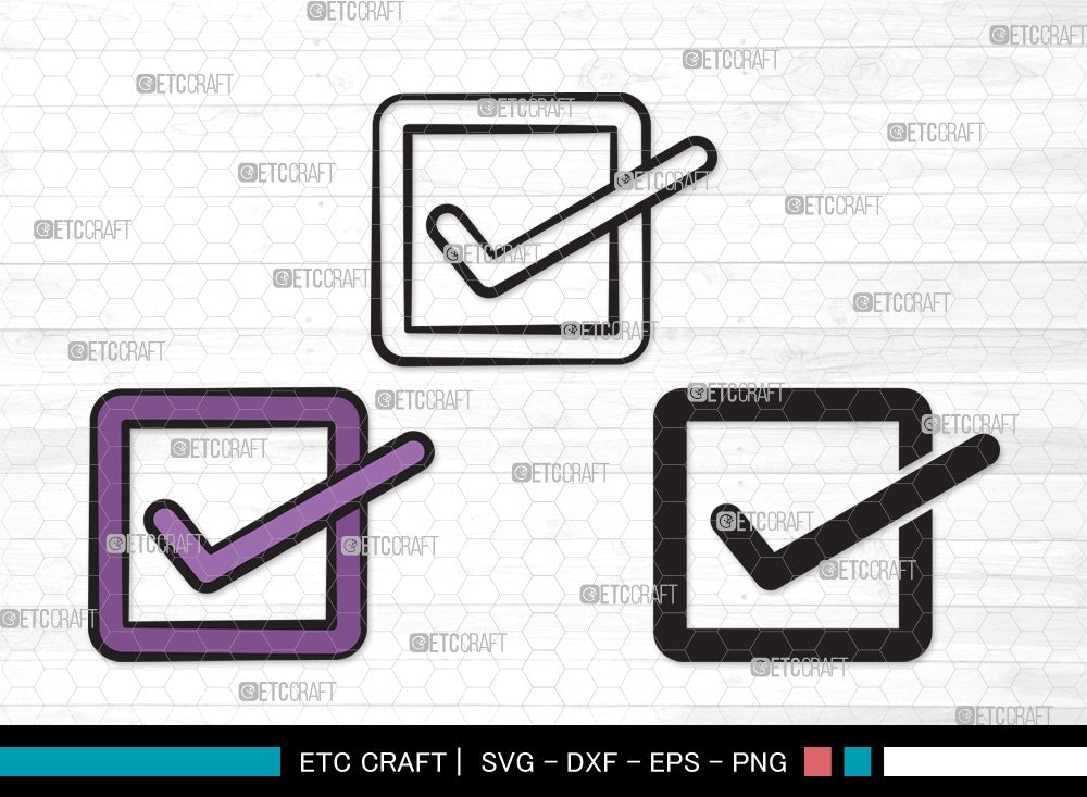 Check Line Svg Check Mark SVG Cut File | Tick Mark Svg | Check Box Svg | Cross Mark ...