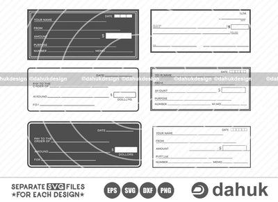 Check template svg, Blank Check Svg, Check template vector, Cut file for silhouette, svg, eps, dxf, png, clipart cricut design space, vinyl cut file SVG dahukdesign 