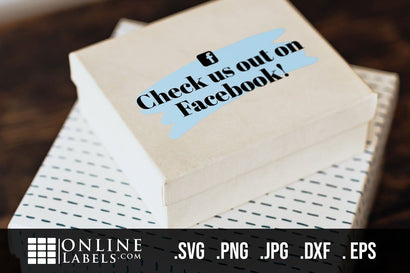 "Check us out on Facebook!" Small Business Sticker SVG Online Labels 