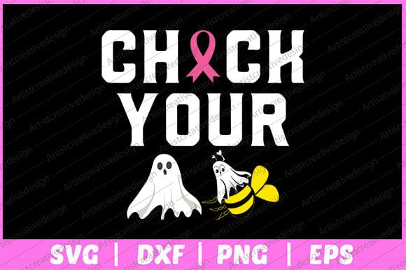 Check Your Boo Bees Funny Breast Cancer Halloween Svg Design SVG artprintfile 