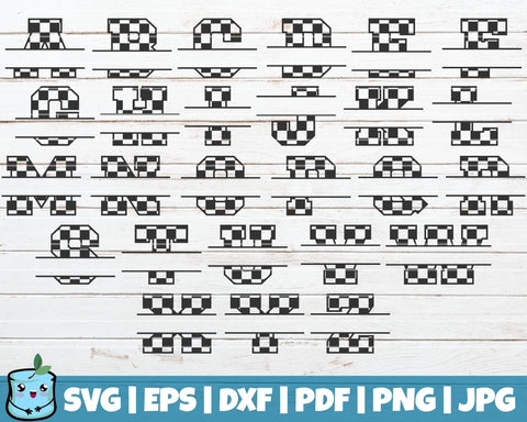 Checkered Monogram Alphabet SVG MintyMarshmallows 