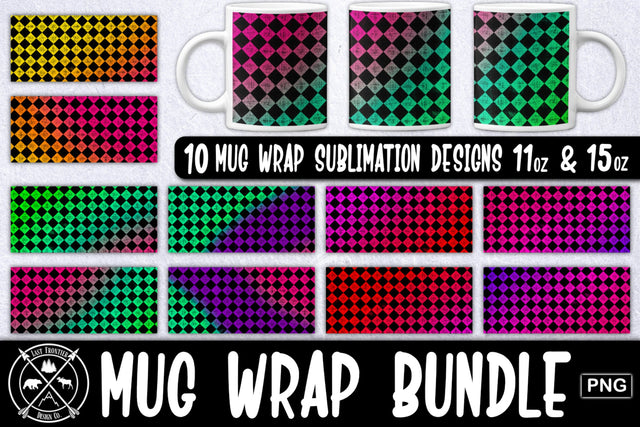 Checkered Mug wrap sublimation Sublimation Last Frontier Design Co. 