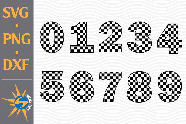 Checkered Numbers SVG, PNG, DXF Digital Files Include SVG SVGStoreShop 