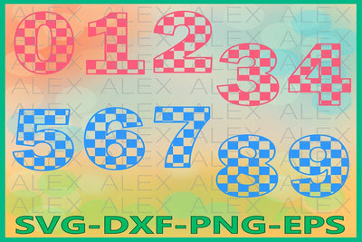 Checkered Numbers Svg SVG AlexSVGStudio 