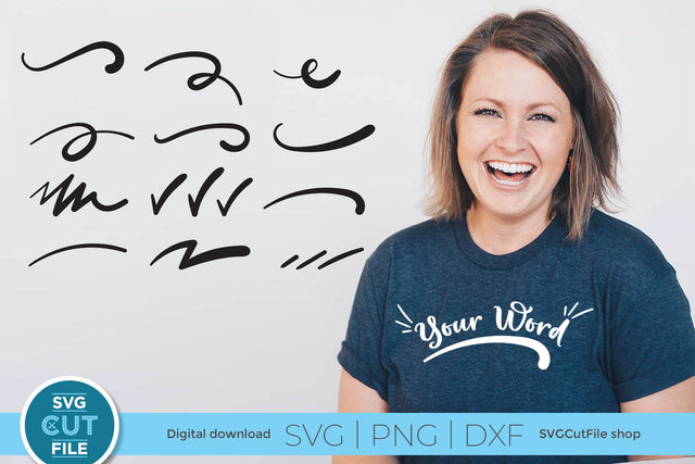 Checkmark svg with swoosh and flourish bundle SVG SVG Cut File 
