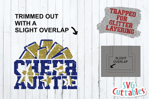 Cheer Auntie svg - Cheer Cut File - svg - dxf - eps - png - Cheer Cut File - Pom Pom - Silhouette - Cricut - Digital Download SVG Svg Cuttables 