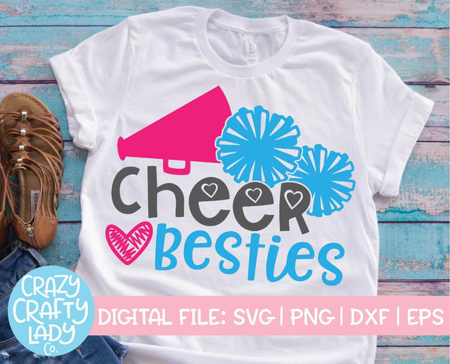 Cheer Besties | Cheerleader SVG Cut File SVG Crazy Crafty Lady Co. 