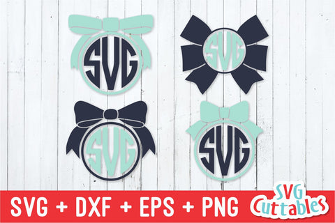 Cheer Bow Monogram Frames SVG Svg Cuttables 