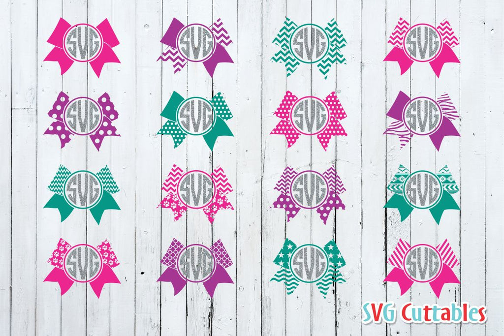 Cheer Bow Monogram Frames - So Fontsy