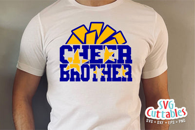 Cheer Brother svg - Cheer Cut File - svg - dxf - eps - png - Cheer Cut File - Pom Pom - Silhouette - Cricut - Digital Download SVG Svg Cuttables 