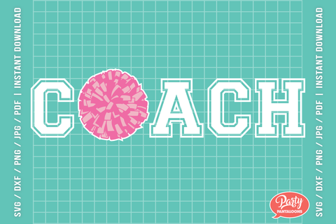 CHEER COACH POM POM | cheerleader coach SVG SVG Partypantaloons 