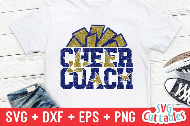 Cheer Coach svg - Cheer Cut File - svg - dxf - eps - png - Cheer Coach Cut File - Pom Pom - Silhouette - Cricut - Digital Download SVG Svg Cuttables 