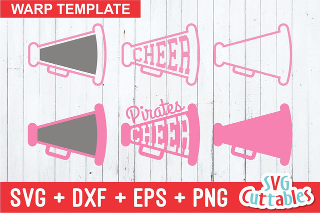 Cheer Cones Cheer Megaphone with Warp Template SVG Svg Cuttables 