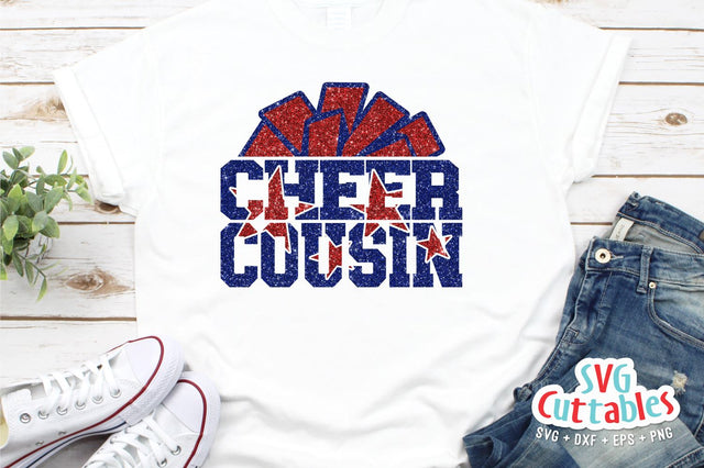 Cheer Cousin svg - Cheer Cut File - svg - dxf - eps - png - Cheer Cut File - Pom Pom - Silhouette - Cricut - Digital Download SVG Svg Cuttables 