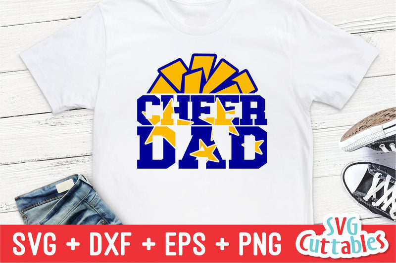 Cheer Dad svg - Cheer Cut File - svg - dxf - eps - png - Cheer Dad Cut File - Pom Pom - Silhouette - Cricut - Digital Download SVG Svg Cuttables 