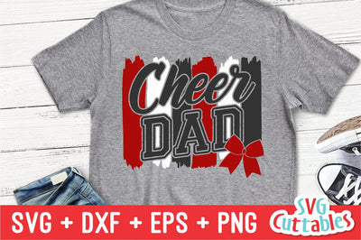 Cheer Dad svg - Cheer Dad Cut File - Cheer Bow svg - dxf - eps - png - Cheerleader - Brush Strokes - Silhouette - Cricut - Digital Download SVG Svg Cuttables 